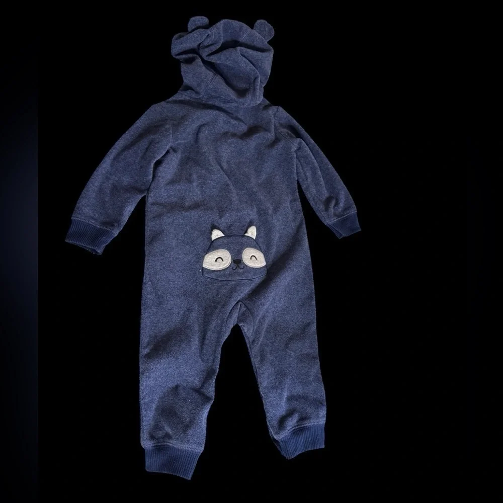 Carter’s Fleece One Piece with Fox/Raccoon Appliqué